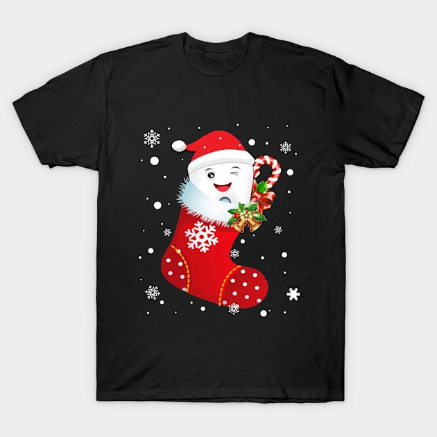 Teeth Stockings Funny T-Shirt Christmas T-Shirt by TeeAnimals